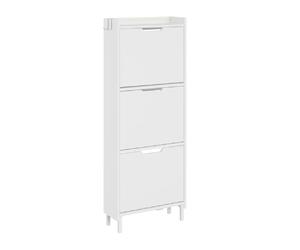 SoBuy Scarpiera Pliable avec Portes Rabattables Blanc 50x19x131 cm FSR151-H-E-W