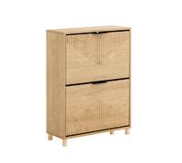 Meuble à chaussures à 2 abattants - SOBUY - 60x24x83 cm - Bois clair - 8 paires - Jusqu'à taille EU47