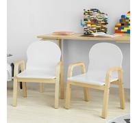SoBuy Set de 2 Chaises pour enfants réglables en hauteur Petite chaise avec accoudoirs et dossier Meubles pour enfants Siège pour enfants blanc Hauteur d'assise 23-35cm KMB24-Wx2
