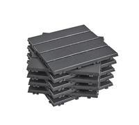 Sobuy Set de 35 Pièces Dalles Terrasse Exterieur Caillebotis Exterieur Revetement de Sol Système Clipsable pour Balcon et Terrasse Antidérapant Étanche Gris 30.5x30.5x2 cm SDA15-HG