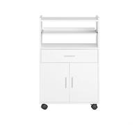 SoBuy Desserte micro-ondes FSB09-W – plan de travail extensible, blanc 92×59×40 cm
