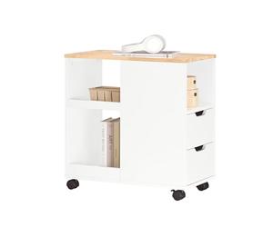 SoBuy Table d’Appoint Mobile avec roulettes 60x30x60 cm Salon
