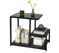 FBT65-SCH Bout de Canapé Table d'Appoint Tables Basses avec 3 Etagères de Rangement