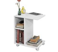 SoBuy FBT48-W Table d'appoint roulante - L45 x H58 x P35 cm