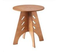 SoBuy Table d'appoint Ronde en Bois Table Basse Ronde Table de Nuit Table de Chevet Bouts de Canapé Marron H55 x Ø46,5 cm Structure Assemblée en Tenons et Mortaises, HFBT01-BR Light Brown