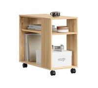 SoBuy Table d'Appoint Roulante avec Étagères 70x35x60 cm