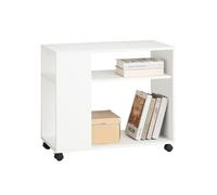 SoBuy Table d'Appoint Roulante avec Étagères 70x35x60 cm