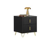 SoBuy Table de Chevet 2 tiroirs Pieds métal doré, 40x40x47 cm Chambre