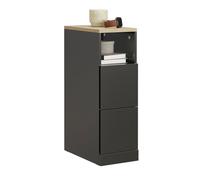 SoBuy Table de chevet à deux tiroirs Noir 35x20x60cm Moderne FBT149-SCH