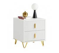 SoBuy Table de Chevet avec 2 Tiroirs, Meuble d'Appoint, 40x40x47cm, Blanc | Rangement de Chevet, Glissières Fluides, Portance Stable, Table d'Appoint 2 en 1 pour Chambre et Canapé FBT115-W