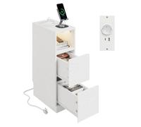 SoBuy Table de Chevet avec Chargeur et Lampe LED à détecteur, 20x35x60cm