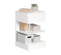 Table de Chevet FBT49-W SoBuy Table de Nuit avec 1 tiroir et 2 étagères - Blanc, 39x39x65cm