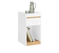 SoBuy Table de Chevet avec Tiroir Moderne 30x35x55 cm | Table d'appoint et bout de canapé pour salon, chambre ou bureau, rangement pratique Blanc FBT137-W