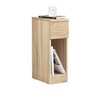 SoBuy Table de Chevet étroite 20 cm avec tiroir, 20x35x60 cm Chambre | Table de nuit gain de place & table d’appoint pour petits espaces, salon et chambre, Naturel, FBT111-N
