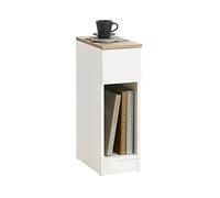 SoBuy Table de Chevet étroite 20 cm avec tiroir Table de Nuit Gain de Place & Chevet de lit pour Petits espaces Chambre Salon Blanc 20x35x60 cm FBT111-WN