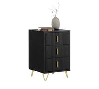 SoBuy Table de Chevet étroite avec 3 tiroirs, 63 cm Hauteur Ergonomique & 33 kg Charge, Table de Nuit pour Chambre et Salon, idéale Petits espaces, Noir, 40 x 40 x 63 cm, FBT115-L-SCH