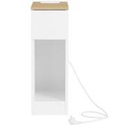 SoBuy Table de chevet étroite avec charge USB & Type-C, découpe plinthe, rangement tiroir, gain de place blanc 20x35x60 cm