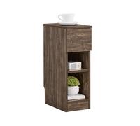 SoBuy Table de Chevet Étroite avec tiroir 2 étagères 20x35x60 cm | Table de Nuit, bout de canapé ou chevet de lit avec rangement pour chambre et salon Marron FBT111-SN