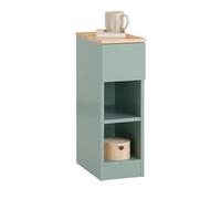 SoBuy Table de Chevet Étroite avec tiroir 2 étagères 20x35x61 cm | Table de Nuit et bout de canapé avec rangement pour chambre à coucher et salon Vert FBT111-GR