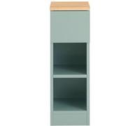SoBuy Table de Chevet Étroite avec Tiroir et 2 Étagères, Verte