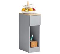 SoBuy Table de Chevet Étroite avec Tiroir et Étagère 20x35x60 cm | Table de Nuit gain de place, table d'appoint fine pour chambre et salon, rangement pratique Gris FBT111-HG