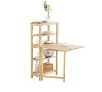 SoBuy Table de Salle à Manger Pliante avec étagère 4 Niveaux, 98x126x60cm