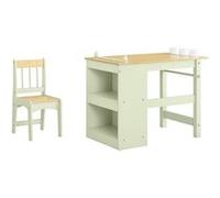 SoBuy ensemble table et chaise enfant avec rangement Lichen vert Scandinave KMB60-GR