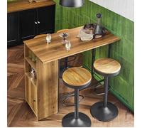 SoBuy Table Haute Cuisine avec Plateau Extensible Table Bar avec Étagères et Armoire Rangement Moderne Petits Espaces 120×45/63×95cm