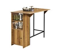 SoBuy Table haute de cuisine FWT98-PF – plateau extensible, mange-debout 120×45/63×95cm