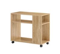 SoBuy Table Mobile avec Roulettes, 2 Niveaux à Étagères, Naturel