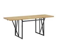 Table murale pliante - SoBuy - Design pliable - Rallonges rabattables - Structure en métal noir - Chêne clair