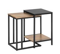 SoBuy Tables Basses Gigognes - Bois et Verre Trempé