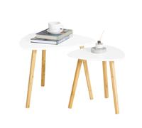 SoBuy Tables Basses Gigognes FBT74-W - Set de 2 - Blanc