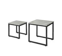 SoBuy Tables Basses Gigognes Lot de 2 Effet Béton | Tables d'appoint empilables carrées pour salon, design moderne et gain de place FBT42-HG