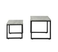 SoBuy FBT42-HG Tables Basses Gigognes - Set de 2 - Lot de 2 Tables d'Appoint Empilables Tables Carrée Table Basse (Effet Béton)