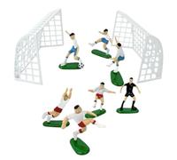 Soccer Cake Topper Set - 9Pcs Miniature Field Decoration | 7 Detailed