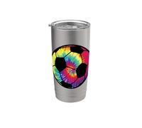 Soccer Football Tie Dye Rainbow Kids Boys Teenage Men Girls Gobelet isotherme en acier inoxydable double paroi