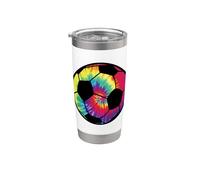 Soccer Football Tie Dye Rainbow Kids Boys Teenage Men Girls Gobelet isotherme en acier inoxydable double paroi