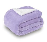 SOCHOW Couverture Double Face en Sherpa, Plaid Épais et Ultra Doux pour Canapé et Salon, 220 x 240 cm, Lilas