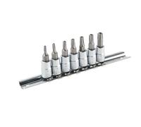 Socket et jeu de bits Topex 39D378; 1/4''; T10-T40; 7 unités
