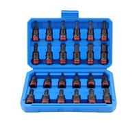 Socket Set for Drill 3/8-Inch H3-H14 Hex Adapter Drive | 24 Pieces Metric Chrome Vanadium Wrench Socket Set for Mechanic Standard Ratchet Car Garden Equipment Machinery Spanner