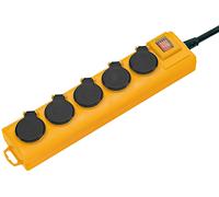Socle 5 prises BRENNESTUHL interrupteur et volet IP54 - jaune - 1159901215