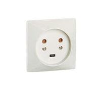 Legrand Socle 2P+T 55422 à vis - 20 A, 80x80 mm, éclips de protection - Blanc