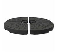 Socle de parasol en forme d'éventail - vidaxl - 4 pièces - Noir - PEHD - 102,5x8 cm - Remplissage eau ou sable