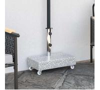 Socle de parasol en granit - vidaXL - Gris clair - 45x25x8,3 cm - Adaptateurs pour mâts 38/48 mm - Roues verrouillables