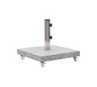 vidaXL Pied de parasol granit 30 kg carré gris