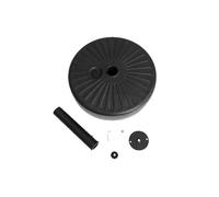 Socle de parasol rond à remplir d’eau ou de sable, PEHD et acier galvanisé, noir
