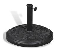 Socle de parasol rond en résine - vidaXL - Noir - 9 kg - Φ 455 x 340 mm - Adaptateurs pour parasol 38/48 mm