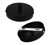 Socle de Plafonnier Rond Noir, Lot de 2, Acier et Plastique | Montage au Plafond, Surface Lisse et Anti-Rouille, Installation Facile, pour Luminaires Suspendus Intérieur