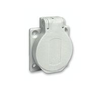 Socle de prise NF 50x50mm - 2P+T 10-16 A - IP54 - connex. arr. - gris - PRATIKA